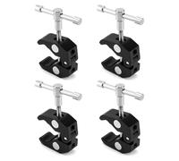 Zhdbchyuu Super Clamp for Photography, 4 Pack, 1/4'' and 3/8'' Thread Clip for Camera Monitor, Light Stand, Rods, LED Lights