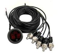 Zhdbchyuu Thin Air Suspension Pressure Gauge PSI 2'' 52mm Air Press Boost Air Ride Meter with 1/8NPT Sensors for Car Modification