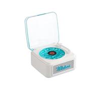 Zhdbchyuu Tinghai Retro Bluetooth Speaker Mini Wireless Stereo Ambient Light Subwoofer White Noise Vinyl Record Player White