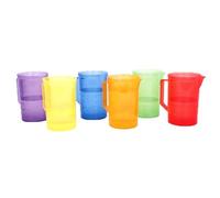 Zhdbchyuu Translucent Colour Jug Set, 6-Piece Exploration and Colour Learning Kettle for Early Years