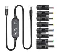 Zhdbchyuu Type-C to DC Power Boost Cable 100W PD Power Cable Type C to DC5.5mm and 5V 12V 15V 19V 20V Various Power Selection