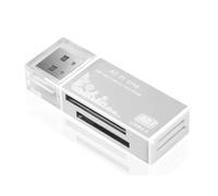 Zhdbchyuu USB 2.0 Card Reader 4 in 1 Multi Card Reader Memory Adapter for Memory Stick T-Flash/M2/MS Card Reader Silver