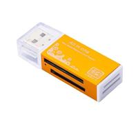 Zhdbchyuu USB 2.0 Card Reader 4 in 1 Multi Card Reader Memory Adapter for Memory Stick T-Flash/M2/MS Card Reader Gold