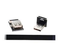 Zhdbchyuu USB 2.0 Type-A Male to Female Extension Data Flat Slim FPC Cable Down Angled for FPV & Disk & Scanner & Printer