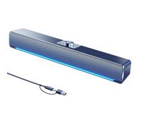 Zhdbchyuu USB+Type-C Wired Computer Bluetooth Speaker Bar Stereo Subwoofer Powerful Music Player Surround Sound Box 3.5mm A