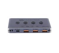 Zhdbchyuu USB3.2 Switcher 4 in 4 Out Splitter 4 Computer Teilen USB Switcher for PC Laptop Keyboard EU Plug
