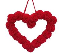 Zhdbchyuu Valentine's Day Pom-Pom Wreath, Plush Heart Decoration, Suitable for Proposals and Children's Room Decorations.