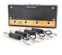 Zhdbchyuu Wall Mounted Guitar Amplifier Style Key Hanger and Key Chain Holder, Speaker Style with 4 Amp Plugs Gift for Musicians