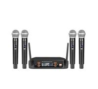 Zhdbchyuu Wireless Microphone Handheld 4 Channel UHF Fixed Frequency Dynamic Microphone System for Karaoke Wedding Party Stage EU