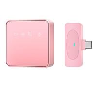 Zhdbchyuu Wireless Microphone Pro: +ENC Noise Cancellation, Plug & Play Clip-on Design for HD Vlogging B:Pink
