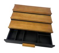 Zhdbchyuu Wooden Cologne Organizer 3-Tiers Perfume Storage Display Stand with Drawer Versatile Jewelry Make Up Cosmetics