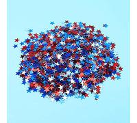 ZHDOKA Confettis de Table étoiles Scintillantes Rouge Bleu Blanc, Confettis de Fête D'anniversaire sur le Thème Patriotique Américain de la Fête Nationale de L'indépendance du(Rouge/Bleu/Blanc)