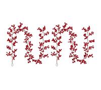 ZHDOKA Lot de 2 guirlandes de baies rouges de Noël artificielles de 1,8 m avec tige flexible pour cheminée, décoration de table