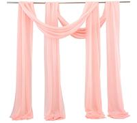 ZHDOKA Lot de 2 panneaux de tissu drapé en mousseline de soie transparente pour arche de mariage, cérémonie, réception, décoration de fête, 5 m