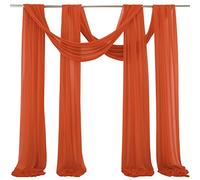 ZHDOKA Lot de 2 panneaux de tissu drapé en mousseline de soie transparente pour arche de mariage, cérémonie, réception, décoration de fête, 5 m