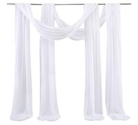 ZHDOKA Lot de 2 panneaux de tissu drapé en mousseline de soie transparente pour arche de mariage, cérémonie, réception, décoration de fête, 5 m