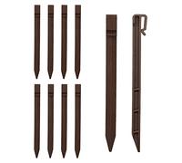 ZHDOKA Lot de 20 piquets de jardin en plastique de 24 cm, piquets d'ancrage en spirale, piquets d'ancrage de paysage, piquets de paysage, piquets de jardin pour clôture de jardin, Marron