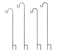 ZHDOKA Lot de 4 crochets de berger d'extérieur réglables de 160 cm pour mariages, paniers de plantes suspendus, lampes solaires, mangeoires à oiseaux, outils de jardinage