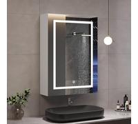 ZHDOKA Miroir avec une porte avec compartiment, miroir HD, anti-buée, 50 x 12,5 x 70 cm