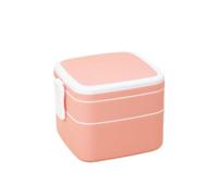 ZHEBO Boîte Repas à Double Étage avec Poignée, Micro-ondable Bento Adulte | ZHEBO Boîte Repas à Double Étage avec Poignée Micro-ondable, Forme Carrée Couvercle Étanche Portable