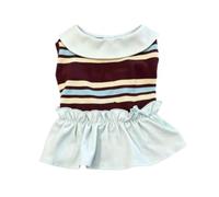 ZHEBO Petit Chien Gilet Rayé Robe Printemps Vêtements Chiots | Polyester Rayé Design Petit Chien Gilet Robe Printemps 5 Tailles Chihuahua Yorkshire