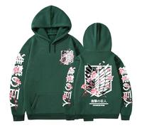 zhedu Anime AOT Sweats À Capuche Amples Et Décontractés pour Hommes Et Femmes Sweat-Shirt À Manches Longues AOT Y2K Streetwear (Grand,Color 02)