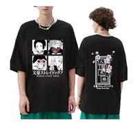 zhedu Anime Bungou Stray Dogs T-Shirt Imprimé en 2D pour Filles/garçons Unisexe Adolescent Été Col Rond Décontracté Mode Manches Courtes Anime Cadeaux (Grand,Color 01)