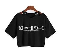 zhedu Anime Death Note Yagami Lumière Impression T-Shirt Femmes à Manches Courtes Gothique T-Shirts Japonais Manga Misa Tueur L Punk Harajuku Hauts Courts (S,Color 04)