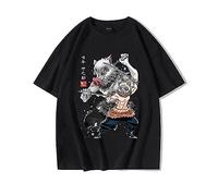 zhedu Anime Japonais Kamado Nezuko Graphique T-Shirt Manches Courtes Surdimensionné Unisexe Manga Vêtements Top (L,Hashibira Inosuke)