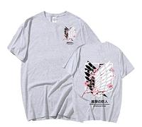 zhedu Anime Japonais T Shirt Scouting Legion Vêtements Unisexe Cartoon Tops Tees Shingeki No Kyojin T Shirt AOT Huge Short Sleeve Tee (XS,Color 4)