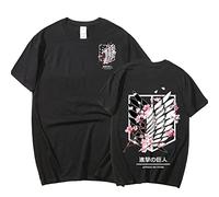 zhedu Anime Japonais T Shirt Scouting Legion Vêtements Unisexe Cartoon Tops Tees Shingeki No Kyojin T Shirt AOT Huge Short Sleeve Tee (XXS,Color 1)