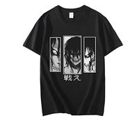 zhedu Anime Japonais T-Shirts AOT Eren Jaeger Graphic Tees Manga Hip Hop Collège Style Unisexe (M,Color 1)