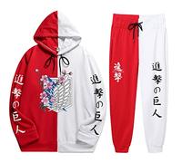 zhedu Anime Unisexe AOT Sweat à Capuche Pantalon Deux Pièces Sweat Costume Unisexe Cosplay Survêtement Tenues (L,Color 05)