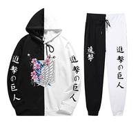 zhedu Anime Unisexe AOT Sweat à Capuche Pantalon Deux Pièces Sweat Costume Unisexe Cosplay Survêtement Tenues (L,Color 01)