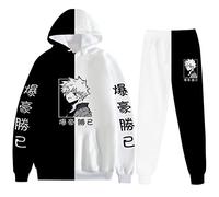 zhedu Anime Unisexe My Hero Academia Sweat à Capuche Pantalon Deux Pièces Sweat Costume Unisexe Cosplay Survêtement Tenues (XXS-4XL) (S,Color 01)