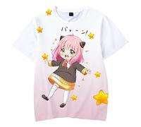 zhedu Anya Forger Enfants 3D Kawaii Imprimer T-Shirts Spy X Family Garçons Filles Enfants Mignon Dessin Animé Mode Y2k T-Shirts Graphiques (140 cm,Color 02)