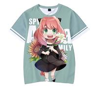 zhedu Anya Forger Enfants 3D Kawaii Imprimer T-Shirts Spy X Family Garçons Filles Enfants Mignon Dessin Animé Mode Y2k T-Shirts Graphiques (130 cm,Color 01)