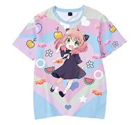 zhedu Anya Forger Enfants 3D Kawaii Imprimer T-Shirts Spy X Family Garçons Filles Enfants Mignon Dessin Animé Mode Y2k T-Shirts Graphiques (150 cm,Color 03)