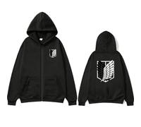 zhedu AOT Sweat À Capuche Zippé Décontracté pour L'extérieur Veste À Manches Longues Populaire Style Japonais Harajuku Y2k Streetwear (Color 03,S)