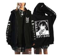 zhedu Bungou Stray Dogs Grande Taille Pull Zippé Japon Anime Manga Sweats À Capuche Unisexe Adolescent Harajuku Goutte Épaule Casual Hip Hop Streetwear (TG,Color 06)