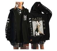 zhedu Bungou Stray Dogs Grande Taille Pull Zippé Japon Anime Manga Sweats À Capuche Unisexe Adolescent Harajuku Goutte Épaule Casual Hip Hop Streetwear (Grand,Color 04)