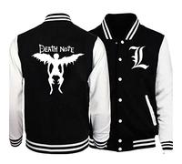 zhedu Death Note Baseball Veste Hommes Femmes Mode Baseball Shirt Anime Sport Veste Baseball Jersey Surchemise À Capuche (M,Color 01)