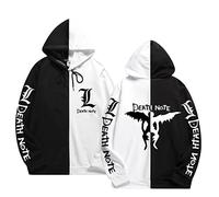 zhedu Death Note Sweats à Capuche Japonais Anime Hommes/Femmes Streetwear Pull Harajuku Graphique Patchwork Mince Hoodie (2xs-4xl) (L,Color 01)