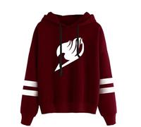 zhedu Fairy Tail Pull Rayé À Manches Longues avec Personnalité Sweat À Capuche Décontracté De Haute Qualité De Style Dessin Animé Preppy (4TG,Color 03)