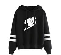 zhedu Fairy Tail Pull Rayé À Manches Longues avec Personnalité Sweat À Capuche Décontracté De Haute Qualité De Style Dessin Animé Preppy (TTP,Color 01)