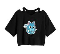 zhedu Fairy Tail T-Shirts Japonais Doux Camisoles Femmes Filles Kawaii All-Match Streetwear Y2k Harajuku Mignon Cami (M,Color 03)