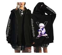 zhedu Hunter X Hunter Cardigan Zippé HxH Manga À Capuche Killua Zoldyck Vêtements Imprimés À Manches Longues Y2k Anime Unisexe Streetwear (XS,Color 01)