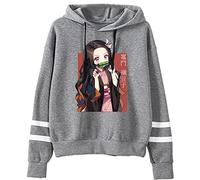 zhedu Japan Anime Nezuko Kamado Sweat à Capuche Drôle Streetwear Mode Rayé à Capuche (XXL,Color 05)