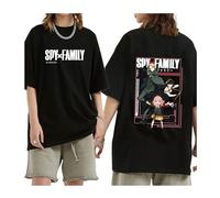 zhedu Japonais Anime Spy X Family T-Shirt Double Face Impression Harajuku Streetwear Casual T-Shirts Surdimensionnés (XXS,Color 01)