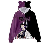 zhedu Kamado Nezuko Cosplay Costume Sweats Mignon Chat Oreille Sweats 3D Imprimé Dessin Animé Anime À Capuche Harajuku Streetwear Kawaii Femmes À Capuche (3XL,Color 03)